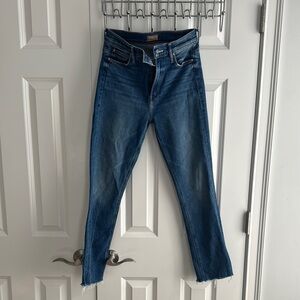 MOTHER mid rise dazzler ankle 
Blue Ankle Cropped Jeans